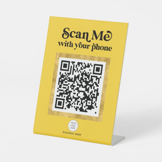 Signe De Table Symbole de code QR moderne à la mode (Recto)