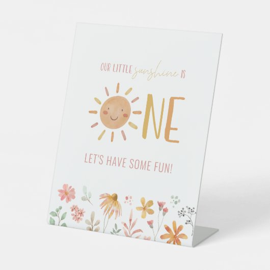 Signe De Table Symbole de fête d'anniversaire Little Sunshine (Recto)