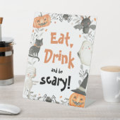 Signe De Table Symbole de fête d'Halloween Ghost Eat Drink Be Eff (In SItu)