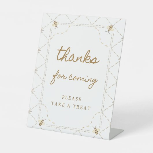 Signe De Table SYMBOLE DE FÊTE DU Baby shower D'Abeille (Recto)