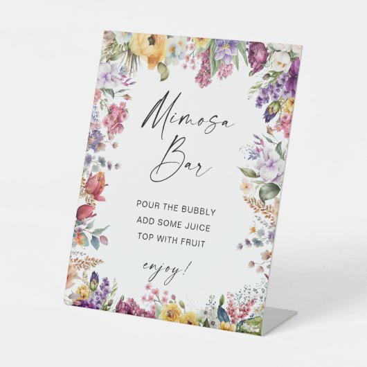 Signe De Table Symbole de guéridon Mimosa Bar Garden Flowers (Recto)