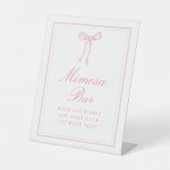 Signe De Table Symbole de la barre Mimosa de ruban rose Bow (Recto)