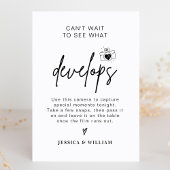 Signe De Table Symbole de la caméra jetable de Mariage moderne