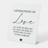 Signe De Table Symbole de la fête de mariage des générations mode (Recto)