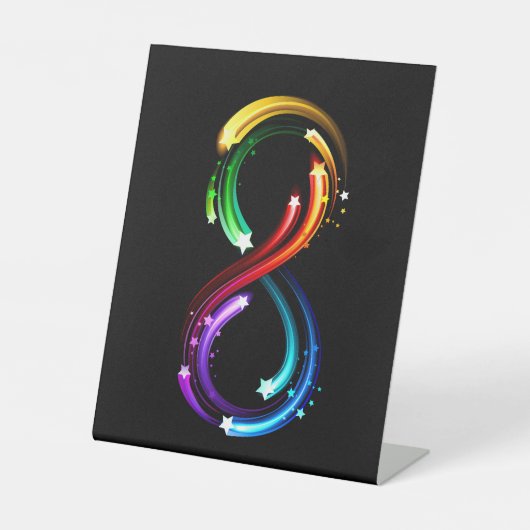 Signe De Table Symbole de l'infini de comètes arc-en-ciel (Recto)