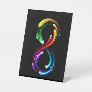 Signe De Table Symbole de l'infini des comètes arc-en-ciel