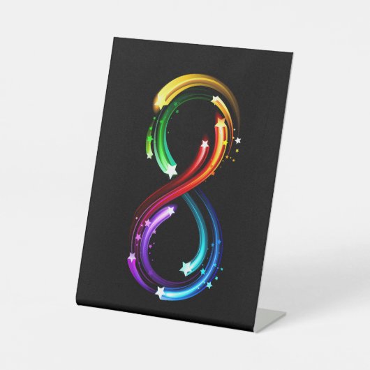 Signe De Table Symbole de l'infini des comètes arc-en-ciel (Recto)