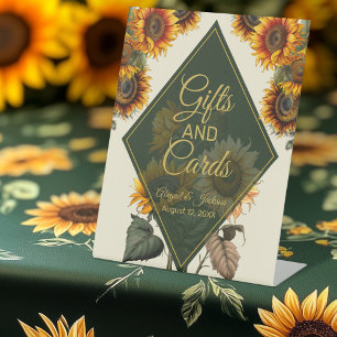 Signe De Table Symbole de mariage de tournesol