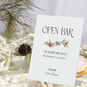 Signe De Table Symbole de mariage d'hiver Holly et Berries Open B