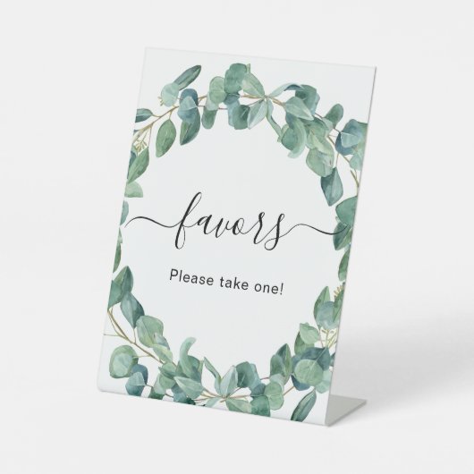 Signe De Table Symbole de mariage eucalyptus vert (Recto)