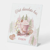 Signe De Table Symbole de Noël à la barre de chocolat chaud Anniv (Recto)