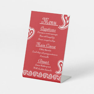 Signe De Table Symbole de Paisley Sweet dans Cherry Pedestal