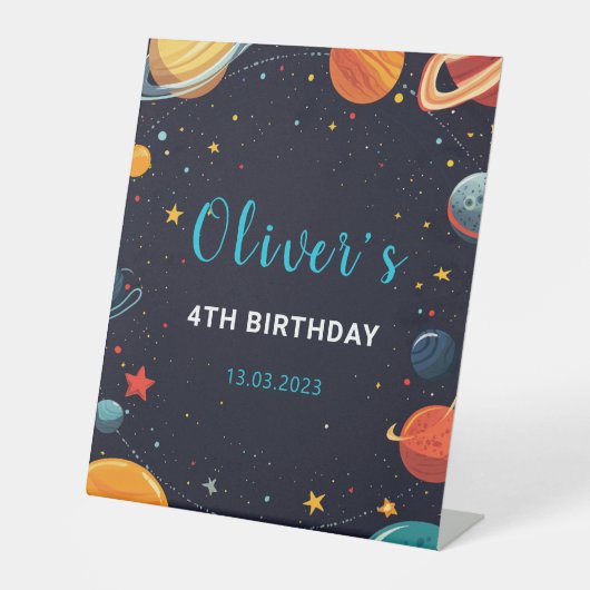 Signe De Table Symbole de piédestal d'anniversaire des garçons de (Recto)