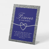 Signe De Table Symbole de piédestal de la table Mariage bleu arge (Recto)