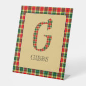 Signe De Table Symbole de piédestal Gibbs Tartan Monogram G (Recto)