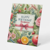 Signe De Table SYMBOLE DE POUSSIÈRE PERSONNALISÉ Joyeux Anniversa (Recto)