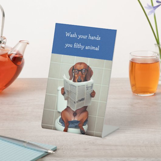 Signe De Table Symbole de salle de bain Dachshund (In SItu)