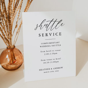 Signe De Table Symbole de service de navette de mariage élégant