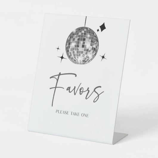 Signe De Table Symbole de table Silver Disco Ball Party (Recto)