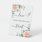 Signe De Table Symbole de traitement mariage rose or fleuri eucal (Recto)