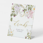 Signe De Table Symbole des boissons de douche Meadow Fleurs sauva (Recto)