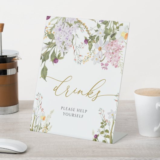 Signe De Table Symbole des boissons de douche Meadow Fleurs sauva (In SItu)