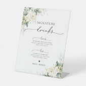 Signe De Table Symbole des boissons White Roses Signature (Recto)