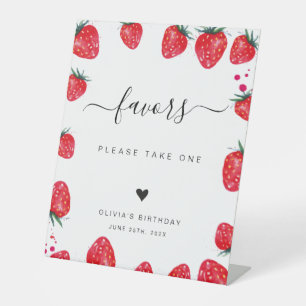 Signe De Table Symbole des faveurs d'anniversaire de fraises