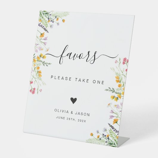 Signe De Table Symbole des faveurs d'anniversaire fleur sauvage (Recto)