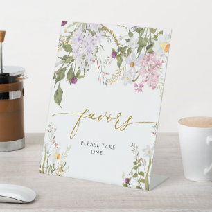 Signe De Table Symbole des Faveurs de Douche Fleurs sauvages de p