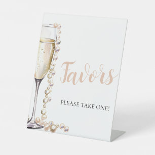 Signe De Table Symbole des perles d'or et du Prosecco Champagne F