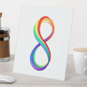 Signe De Table Symbole d'infinité arc-en-ciel stratifié (In SItu)