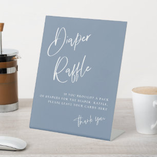 Signe De Table Symbole du Baby shower bleu Denim Refus Pedestal