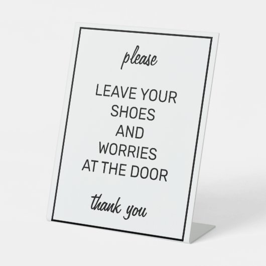 Signe De Table Symbole du compteur de chaussures moderne Basic Wh (Recto)