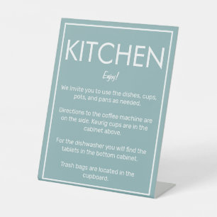 Signe De Table Symbole du Comptoir de cuisine Turquoise de base m