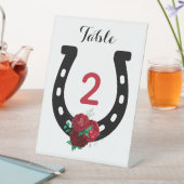 Signe De Table Symbole du fer à cheval rouge du Derby Party (In SItu)