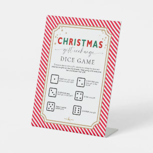 Signe De Table Symbole du jeu d'échange de dés de Noël Rouge Fest