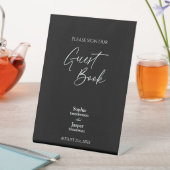 Signe De Table Symbole du livre d'hôtes Mariage noir classique mo (In SItu)