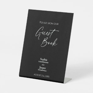 Signe De Table Symbole du livre d'hôtes Mariage noir classique mo