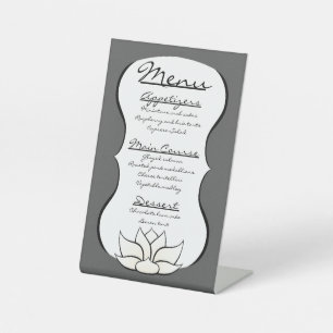 Signe De Table Symbole du Lotus en Pewing-et-White
