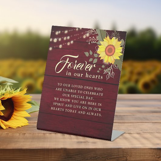 Signe De Table Symbole du Mariage de tournesol