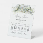 Signe De Table Symbole du mariage floral Eucalyptus (Recto)