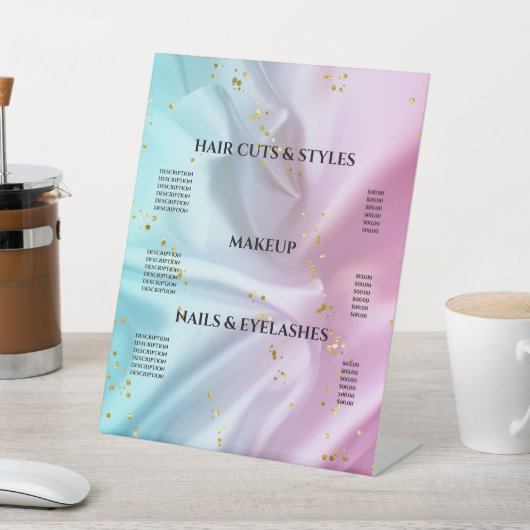 Signe De Table Symbole du piédestal à Parties scintillant rose (In SItu)