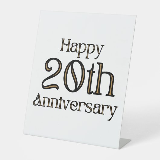 Signe De Table Symbole du piédestal du 20e anniversaire (Recto)