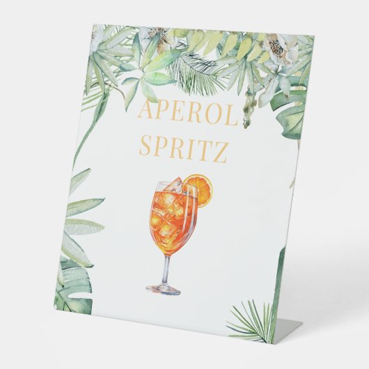 Signe De Table Symbole du socle de boisson Tropical Aperol Spritz (Recto)