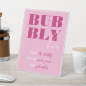 Signe De Table Symbole du socle de la barre de bulle rose gras (In SItu)