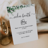 Signe De Table Symbole du stand vidéo Mariage vert, contemporain