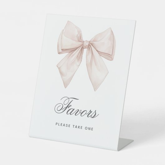 Signe De Table Symbole élégant Blanc Bow Douche Favors (Recto)