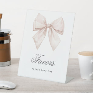 Signe De Table Symbole élégant Blanc Bow Douche Favors
