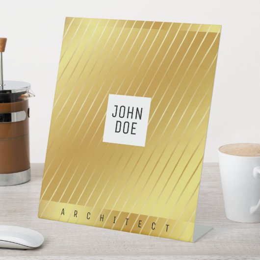 Signe De Table SYMBOLE Élégant Carré or (In SItu)